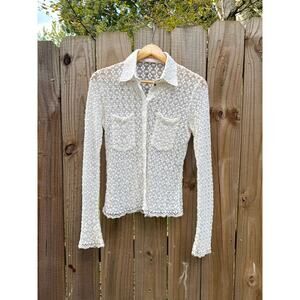 See by Chloé Sheer Floral Lace Blouse